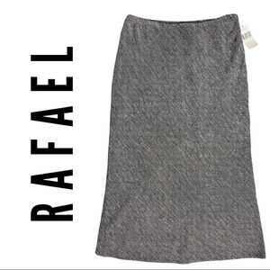 🛍️3/$40 Rafael Lined Straight Skirt Maxi Black White Size Large NWT